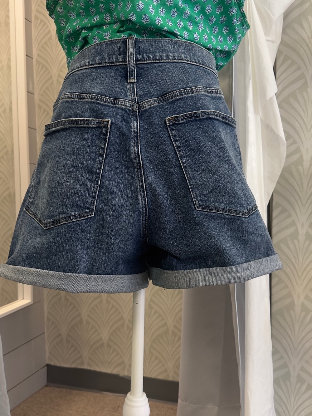 J. Crew Mid-Rise Rolled Hem Denim Shorts - Blue - Picture 2 of 4
